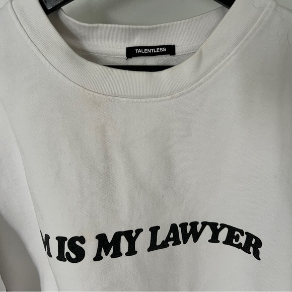 Talentless ‘Kim is my Lawyer’ Crewneck (White) - Picture 2 of 4